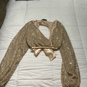 Sparkly tie back top